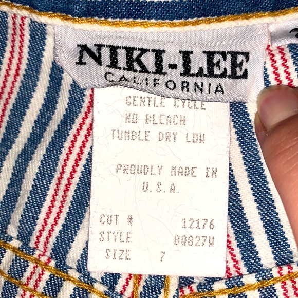 Niki-Lee Red, White And Blue Striped Shorts - Picture 7 of 7